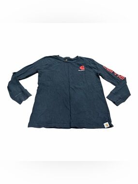 Carhartt Boys Long Sleeve Shirt Size Medium 10-12, Black W/ Red Logo